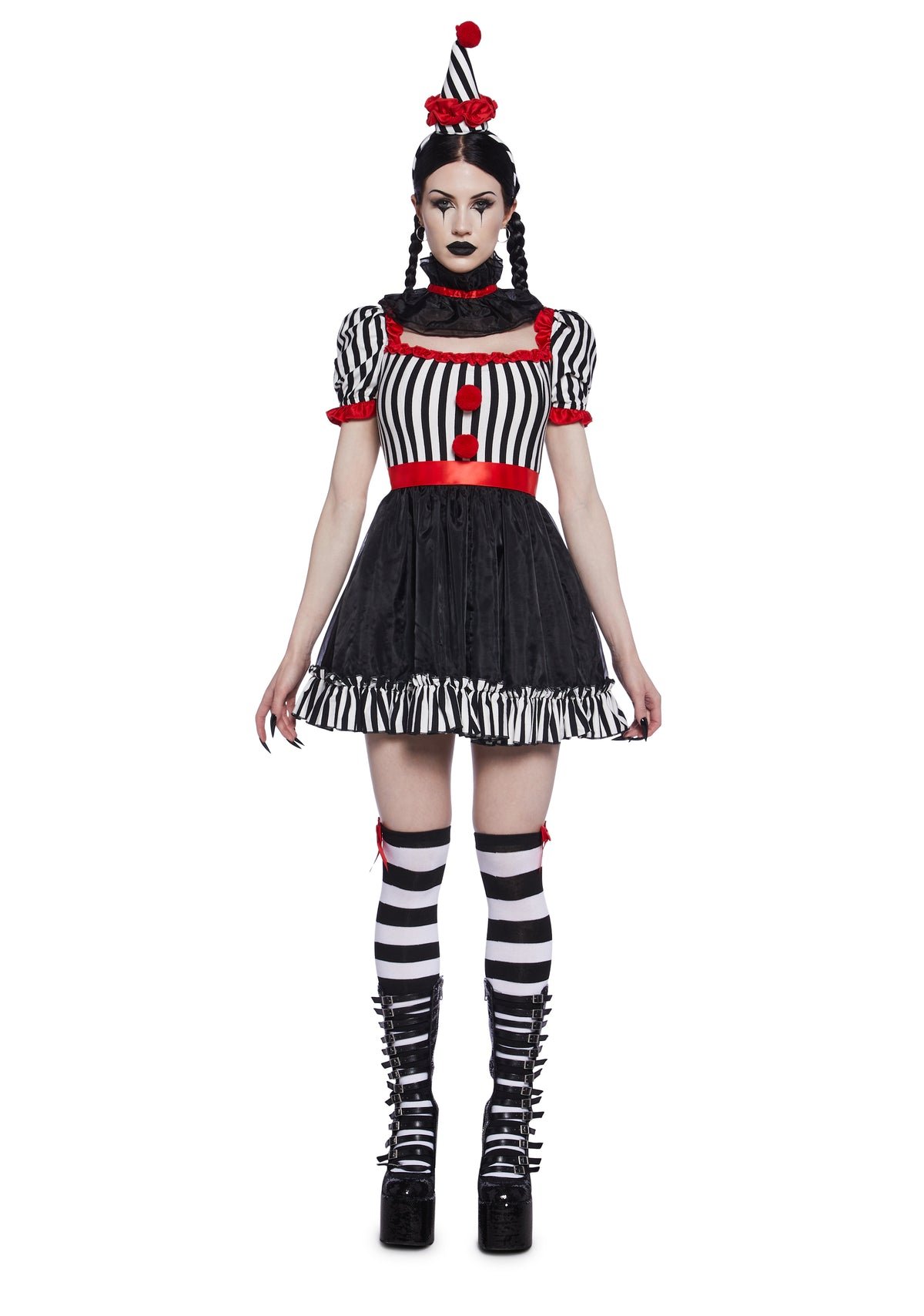 Déguisement de clown rétro à rayures