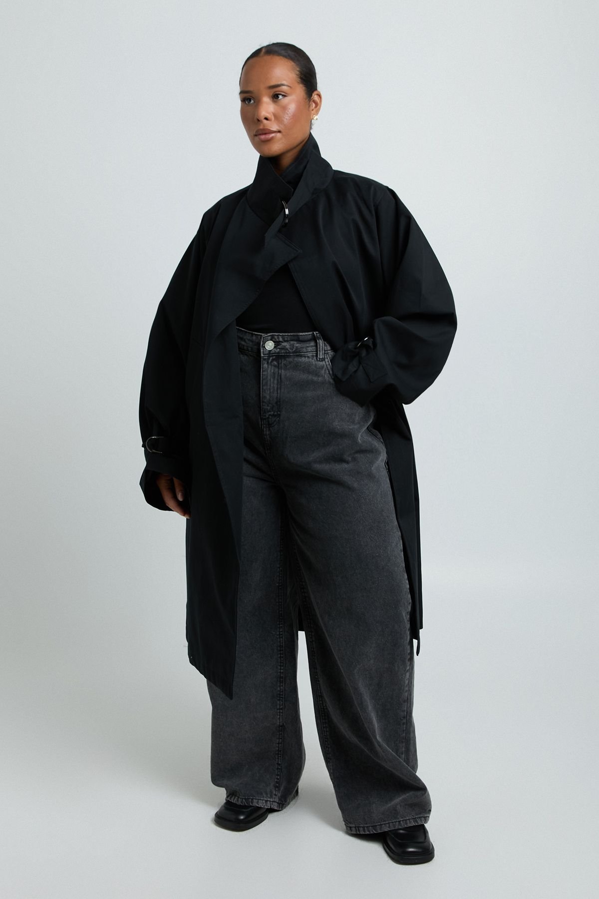 High neck wrap trench - Plus size