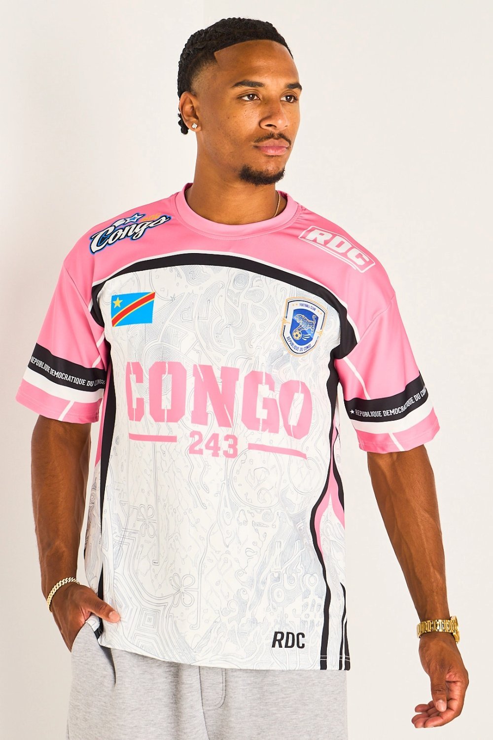Tee-shirt à inscription Congo rose
