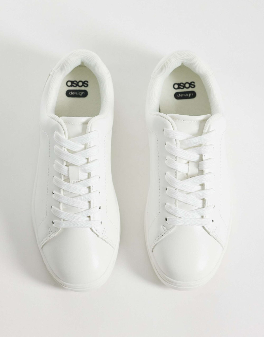 Baskets basses en similicuir blanches