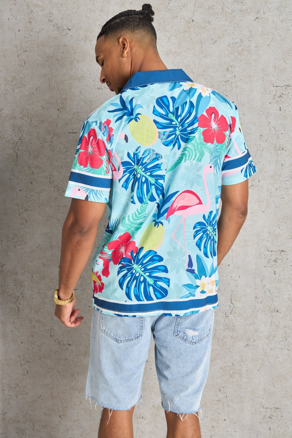 Chemise b lwerd w flamants roses zar9a