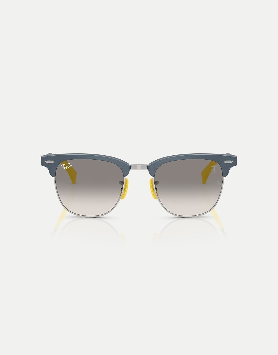 Rb3807m collection Scuderia Ferrari lunettes de soleil carrées à verres gris en bleu brossé sur argent