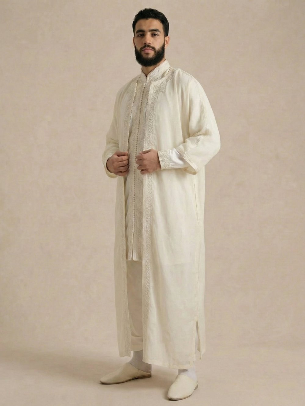 White jabador with matching trousers