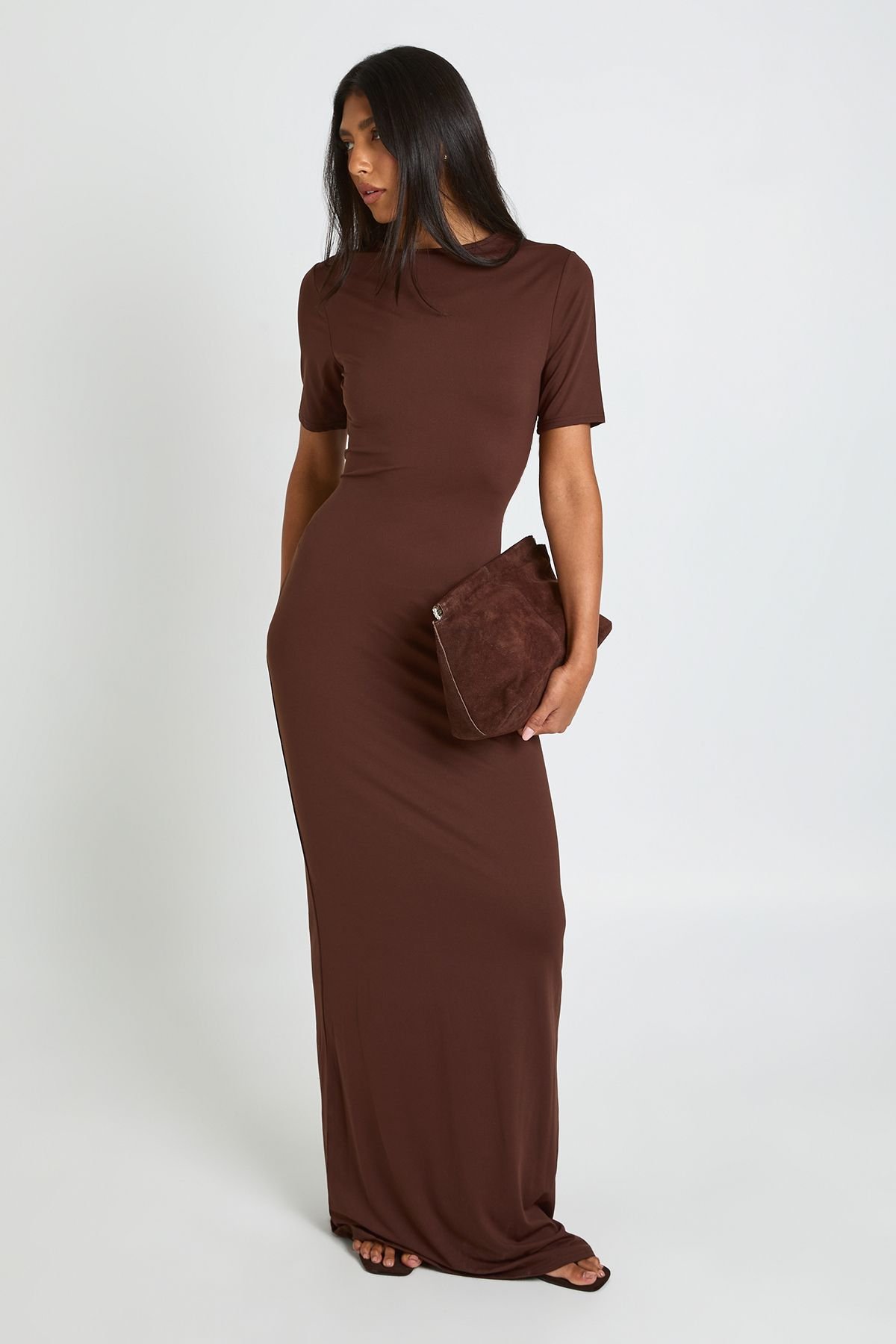 Robe Maxi À Manches Courtes Basique Tall