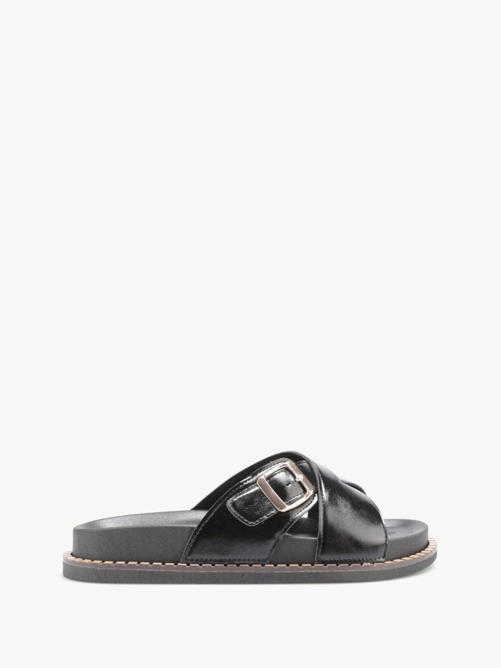 Mules vernies à brides croisées noires