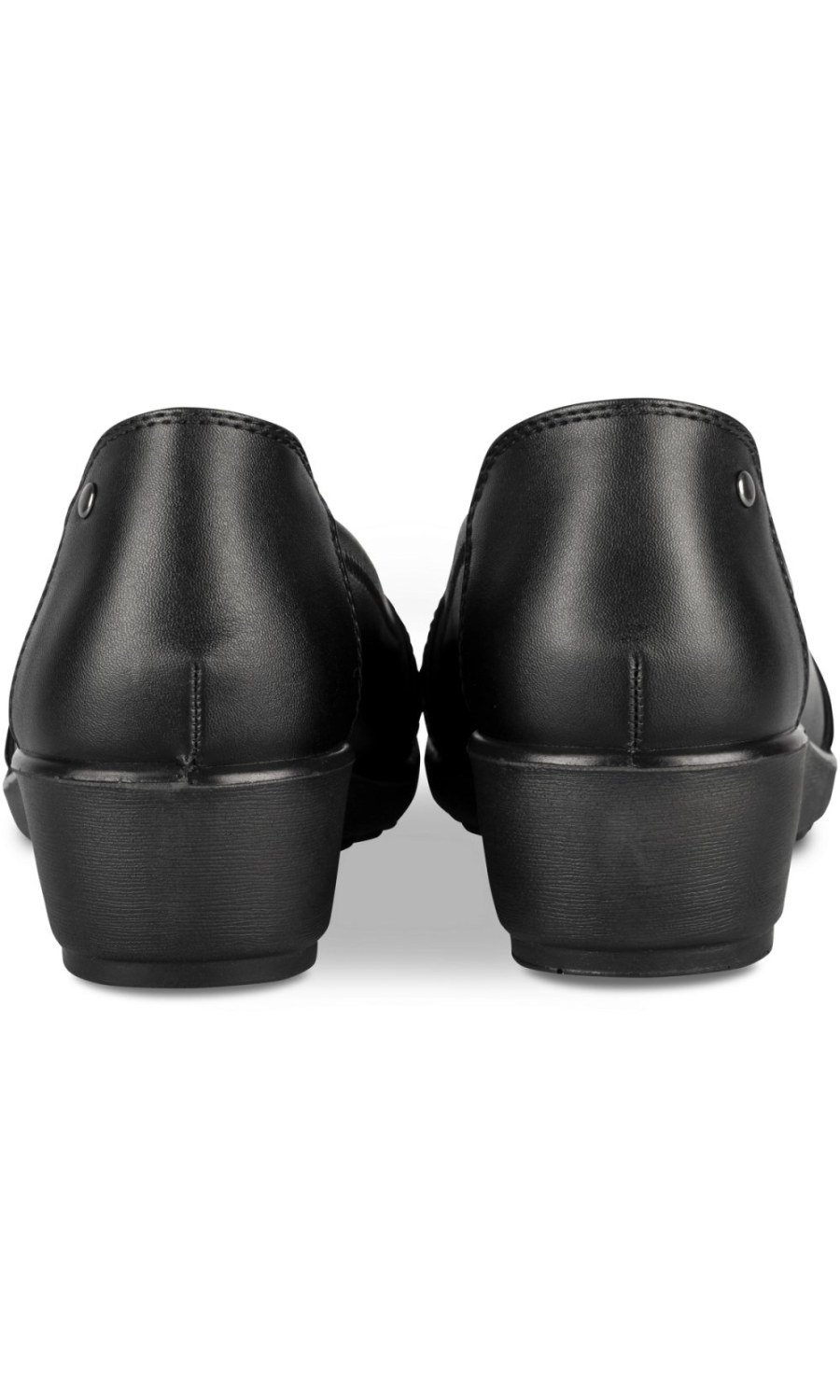Black wedge ballerinas with crossed straps