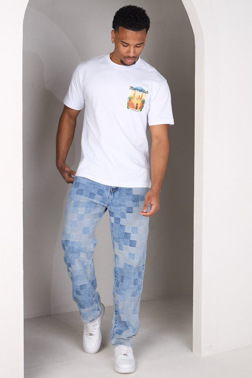 White Marrakech print t-shirt
