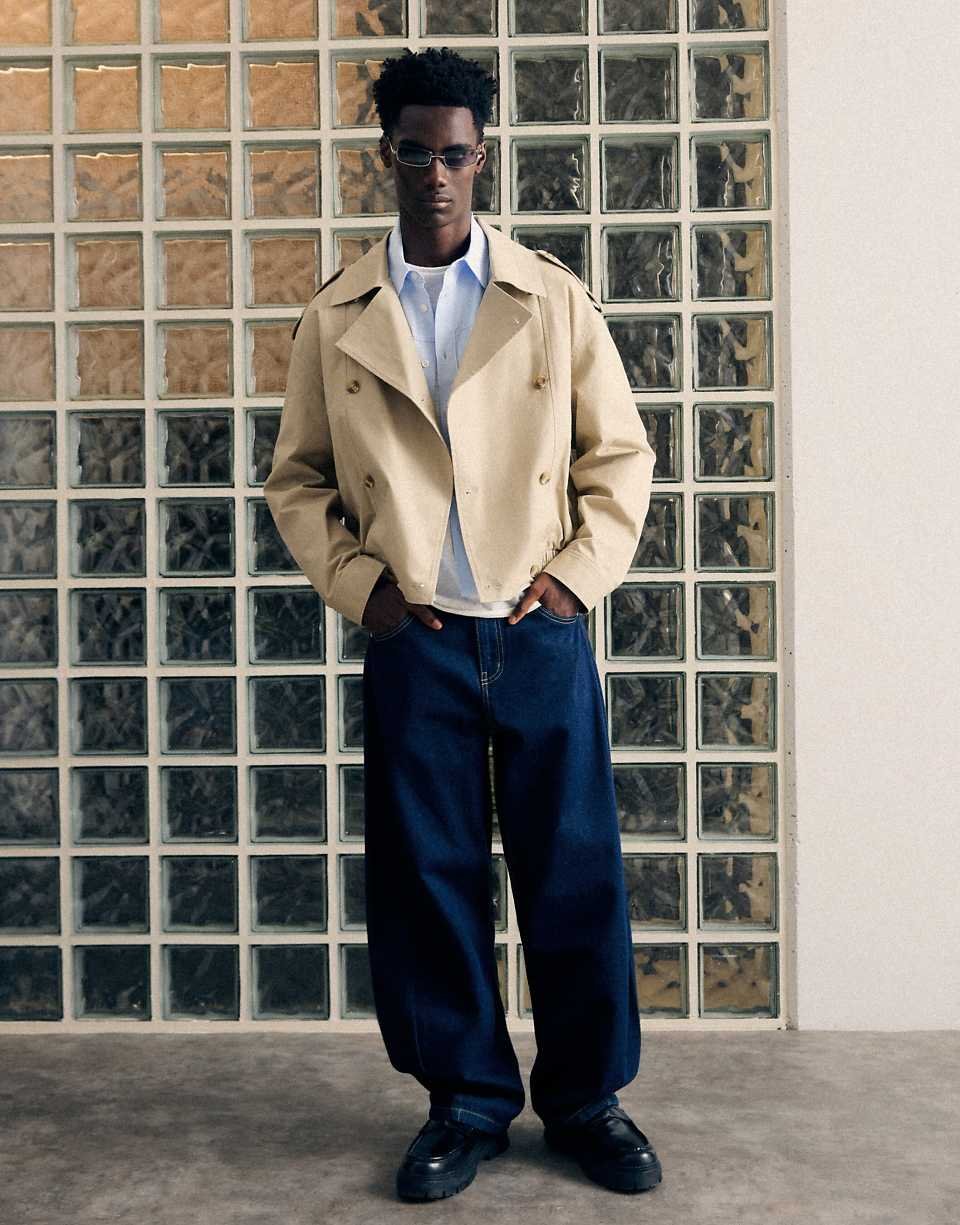 Veste trench courte camel