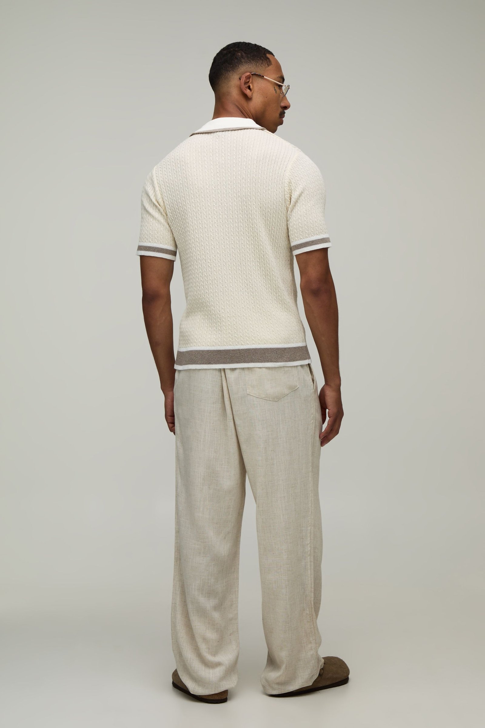 Polo l r'rjal f maille torsadée brodé coupe wasi3a