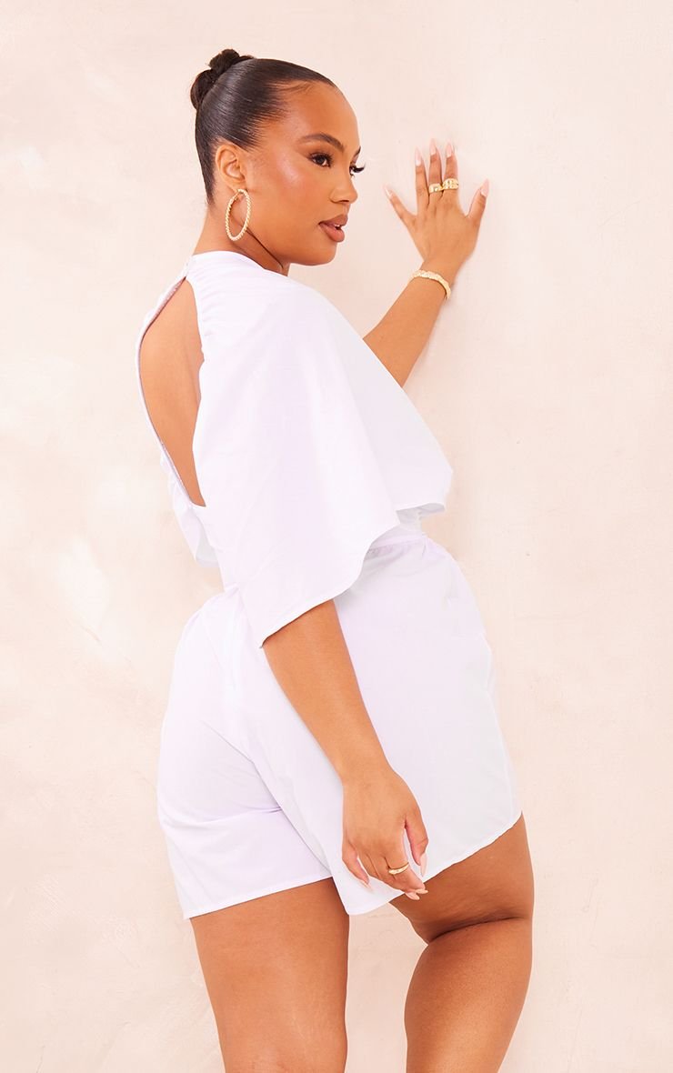 Plus Poplin Wrap Front Playsuit