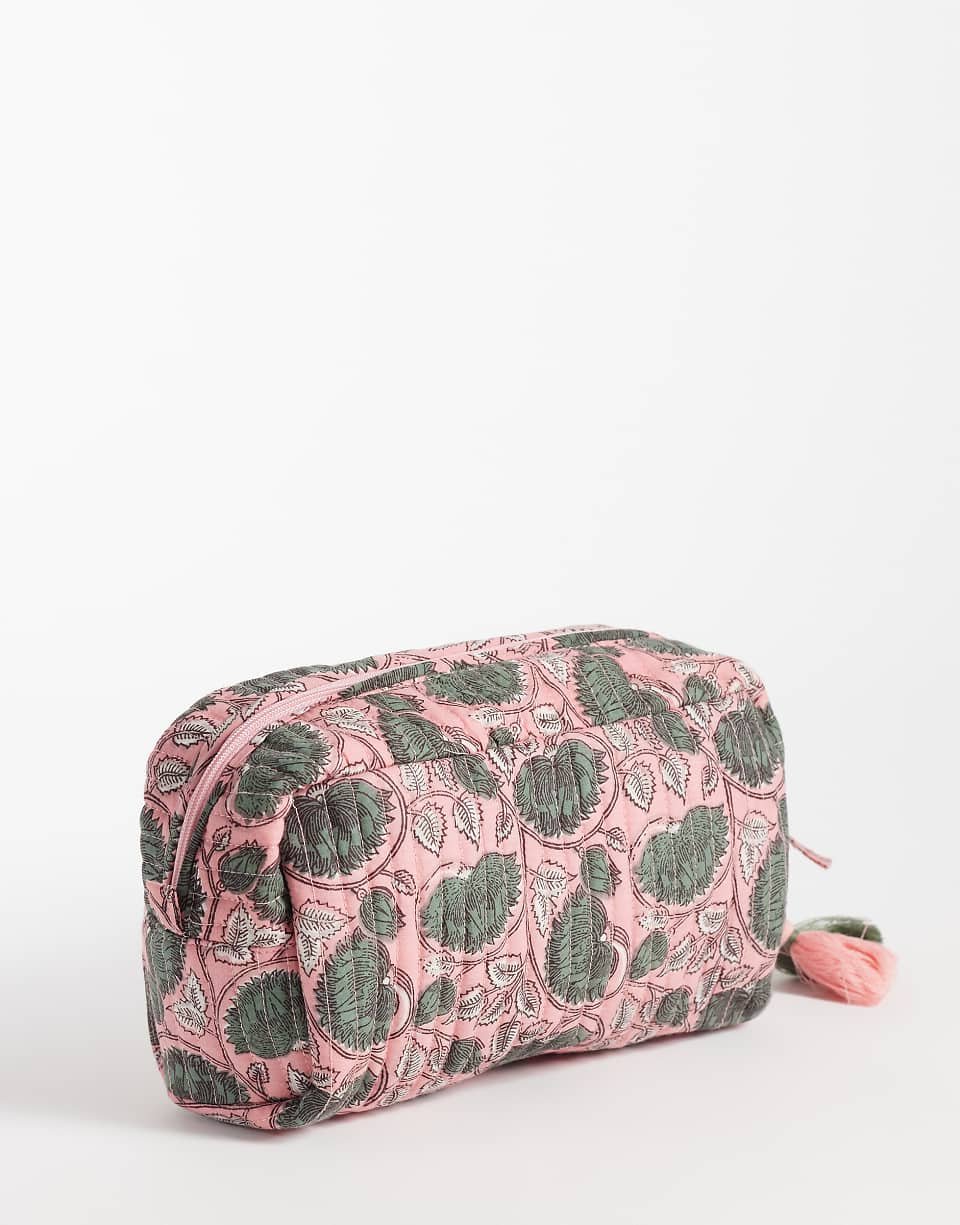 Trousse dyal maquillage b imprimé nwar rose o khder