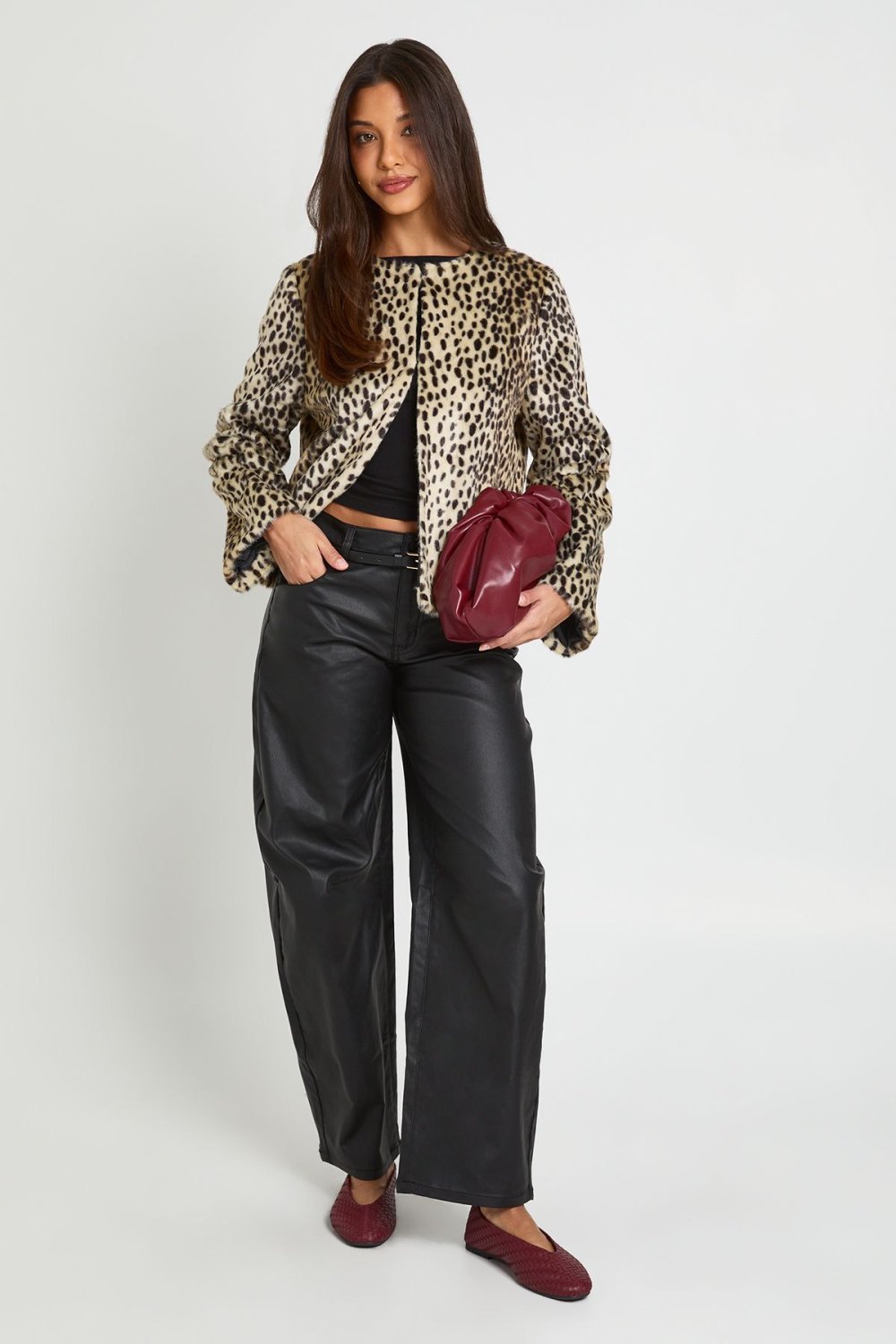 Jean barrel taille mi-haute enduit k7el