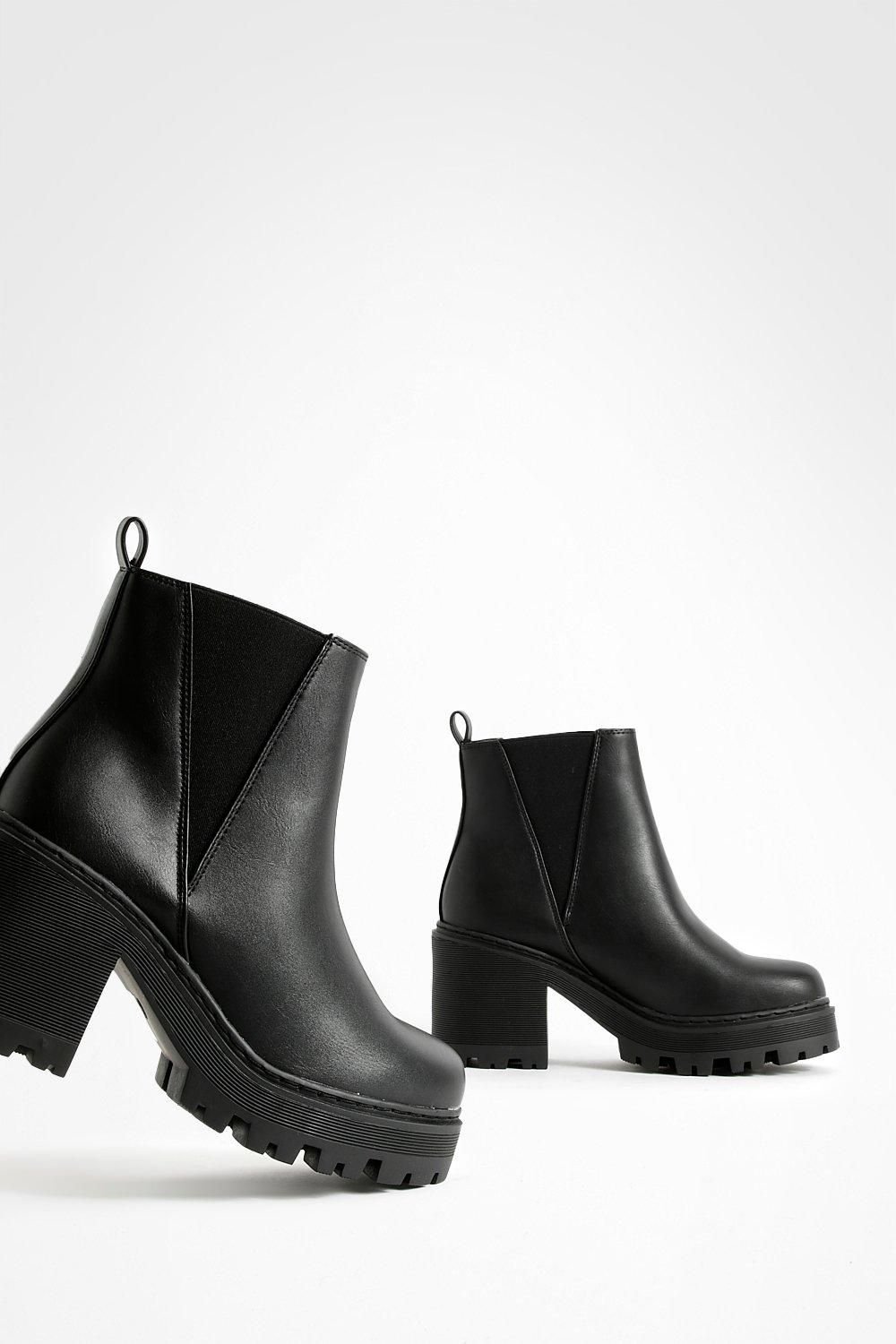 Bottines Chelsea b talon bloc ghlid - Pied large