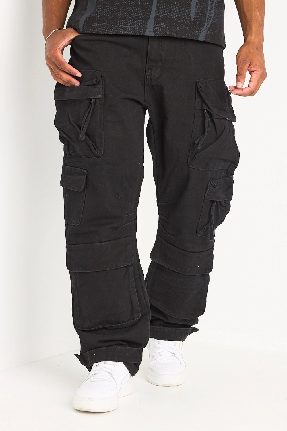 Pantalon cargo droit b bzaf d poches k7el