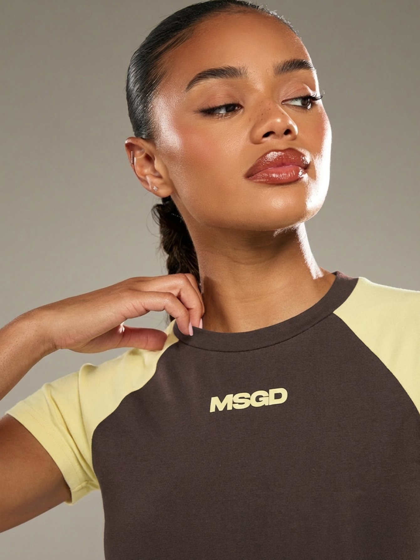 T-shirt raglan MSGD à manches contrastées