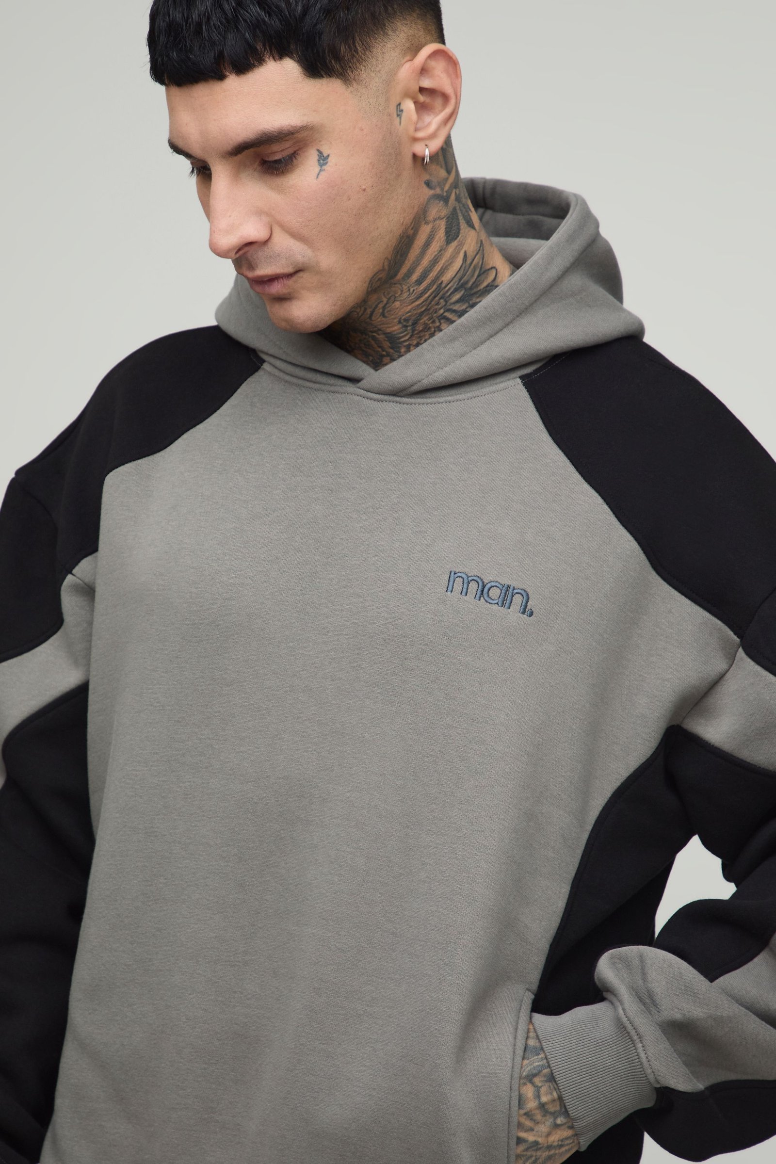 Ensemble De Survêtement À Capuche Oversize Ample Avec Détails De Coutures Pour Homme Grand
