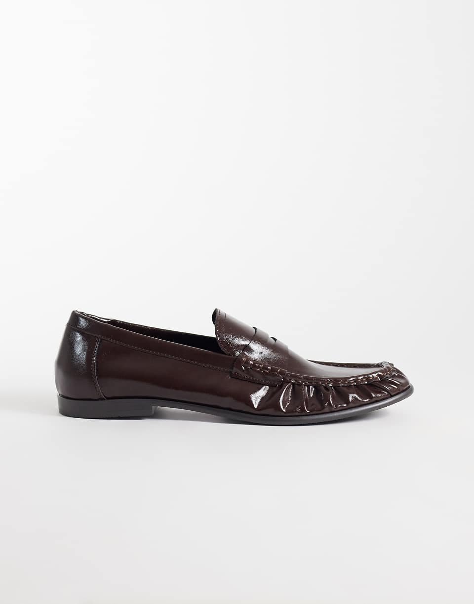 Mocassins froncés raffinés Dash en marron chocolat