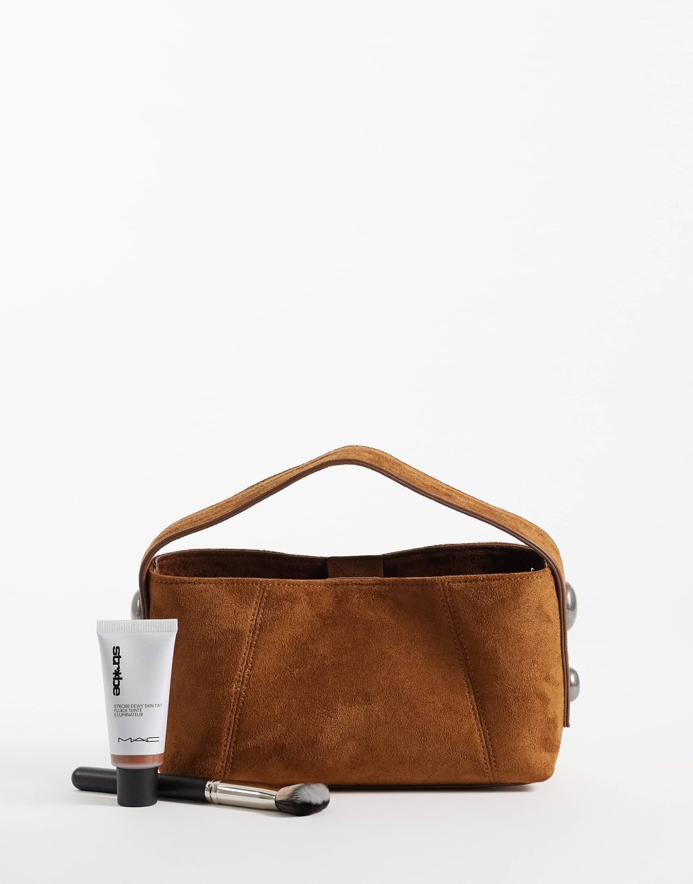 Sac à main b clous f suédine fauve