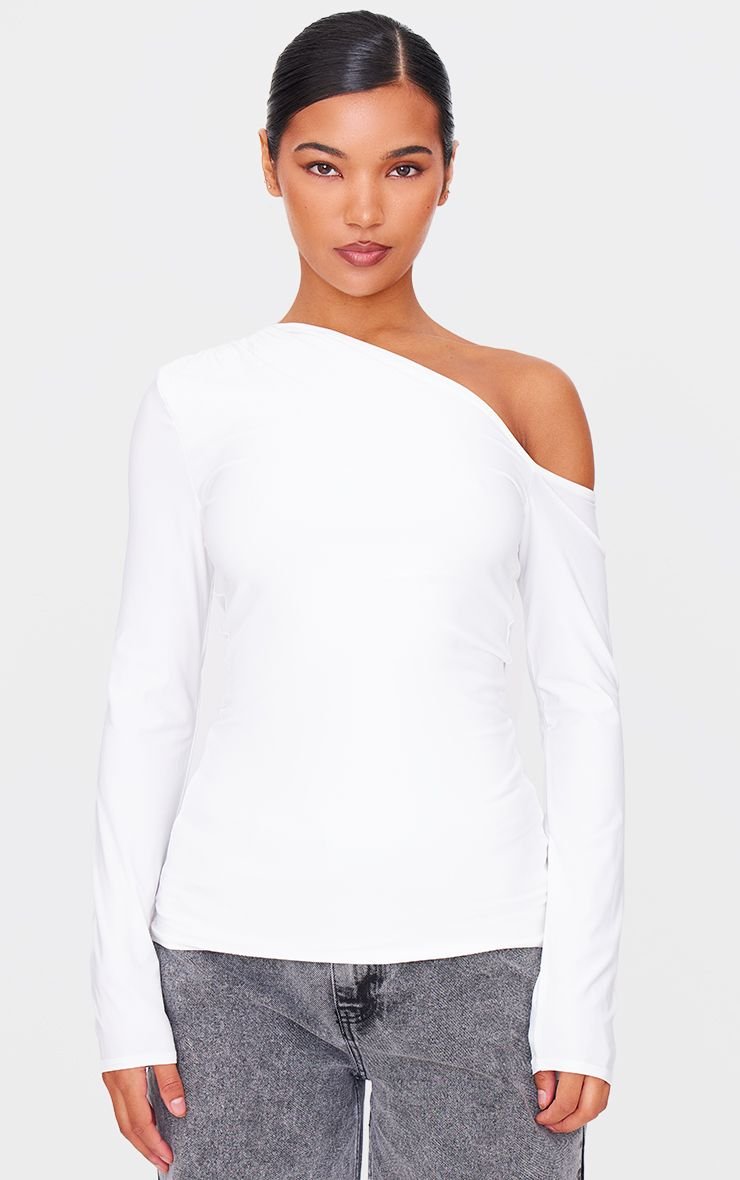 Haut Long Asymétrique En Maille Fluide