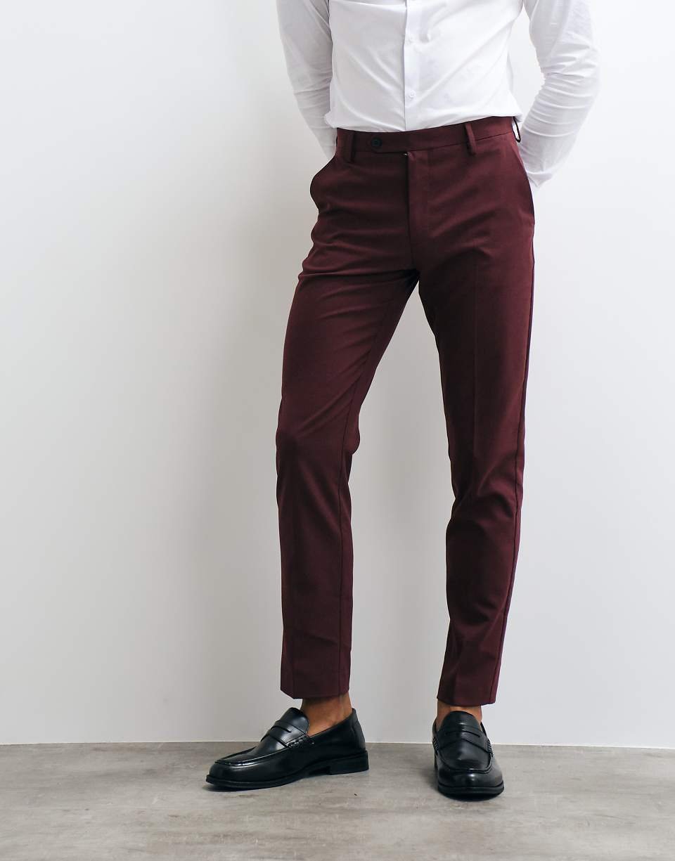 Pantalon de costume slim - Bordeaux