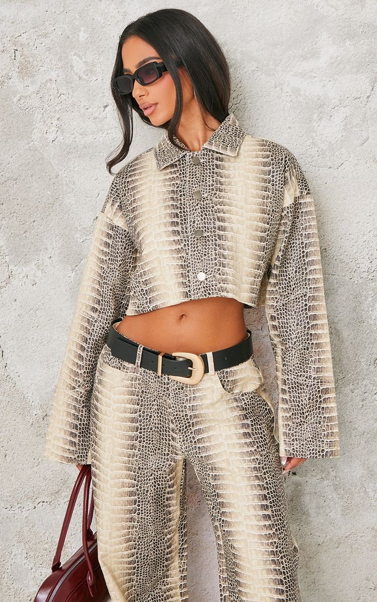 Petite PU Boxy Jacket