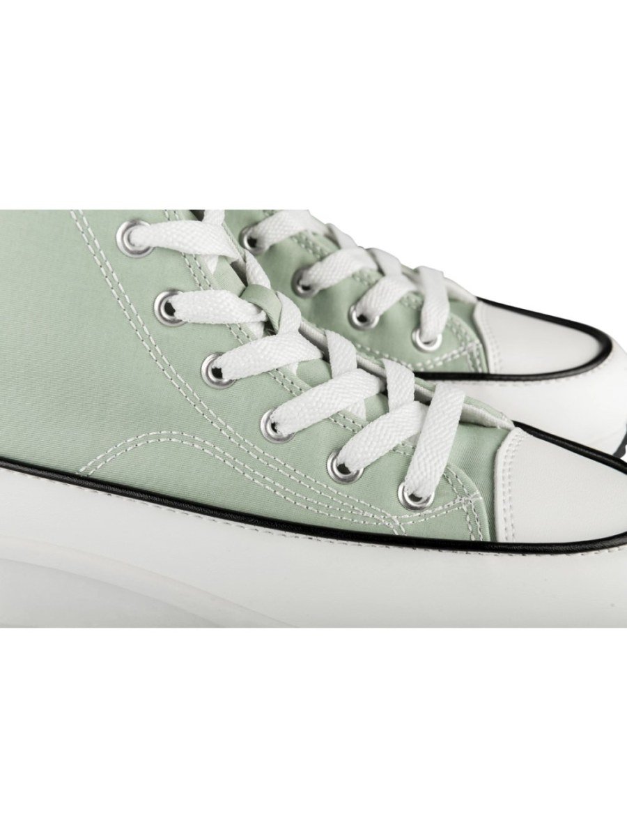 Mint green high-top platform sneakers