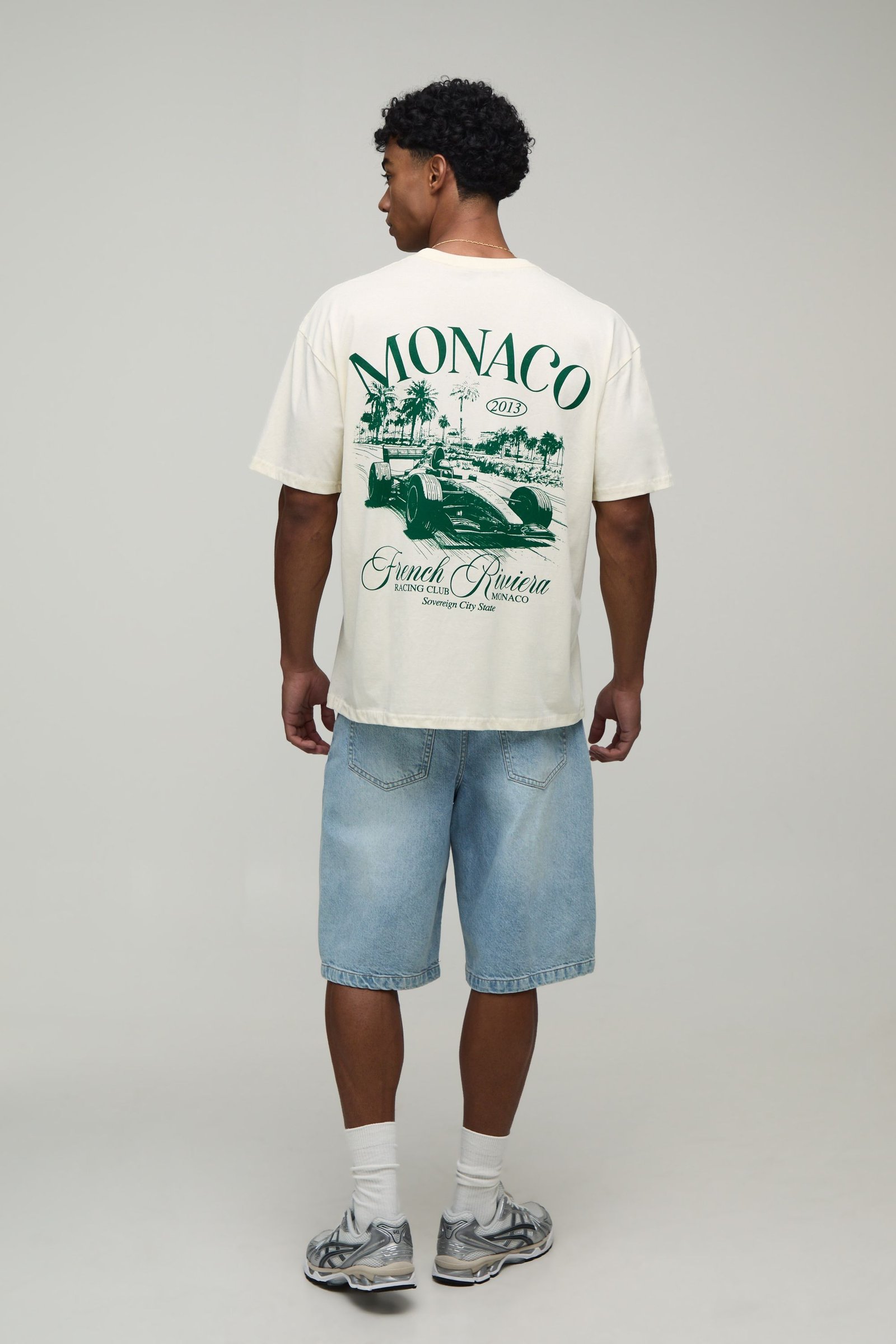 T-shirt oversize Monaco Racing écru