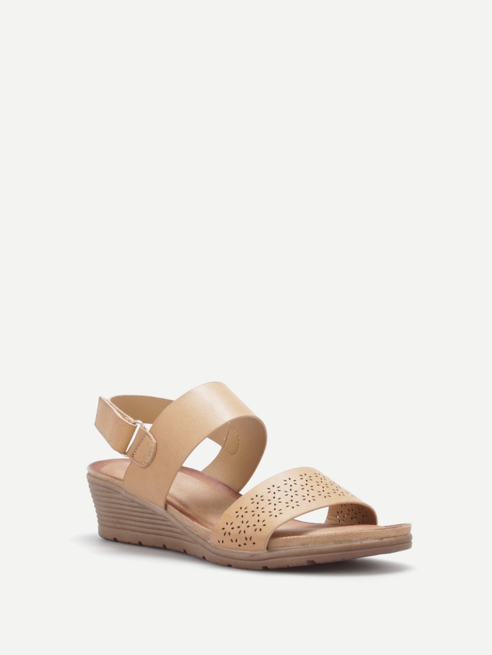 Sandala compensée b jouj brides beige