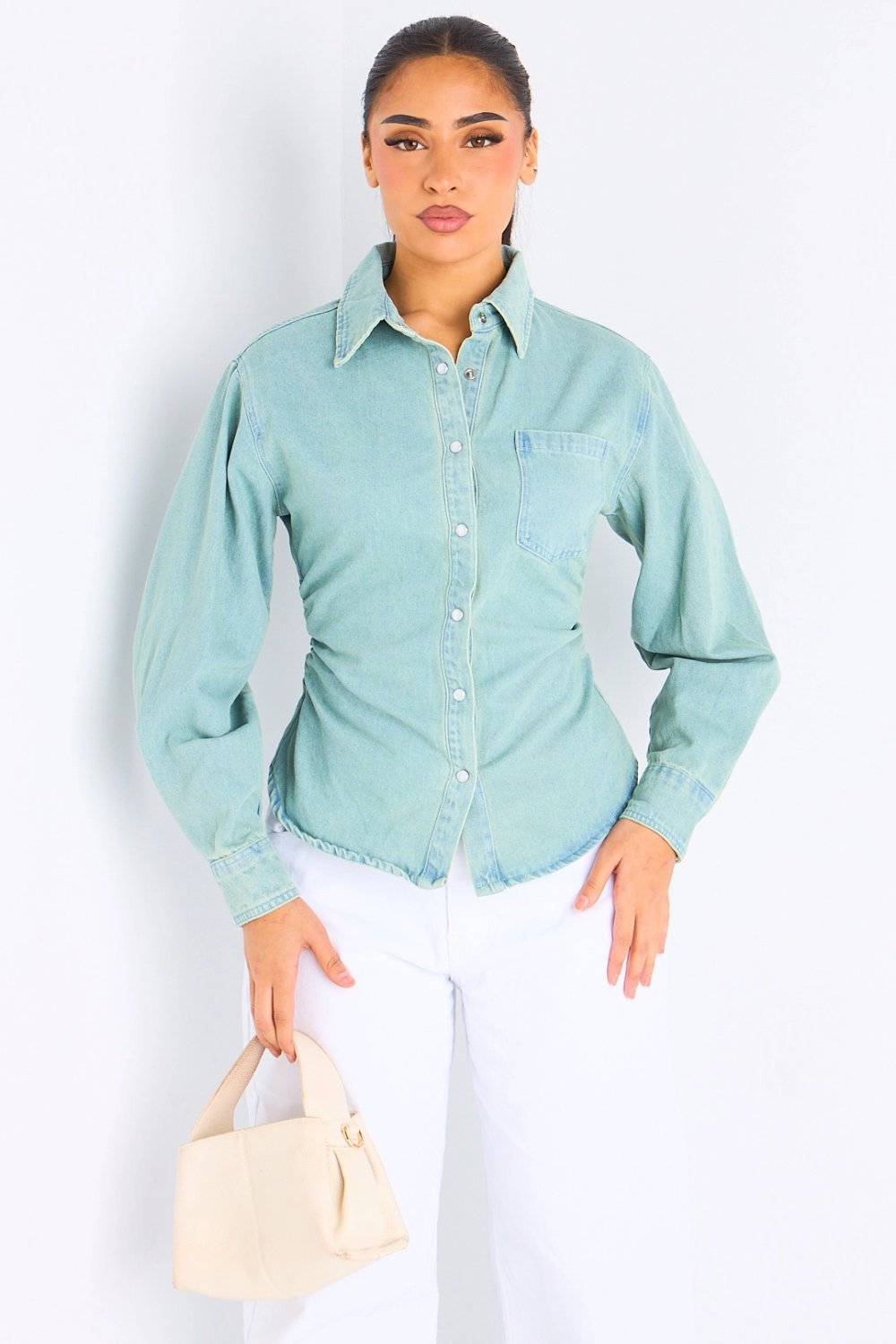 Chemise jean mzayra zre9 délavé