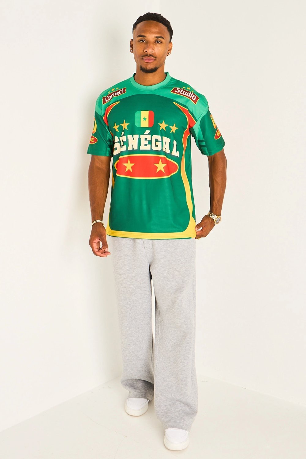 Tee-shirt à inscription Sénégal vert