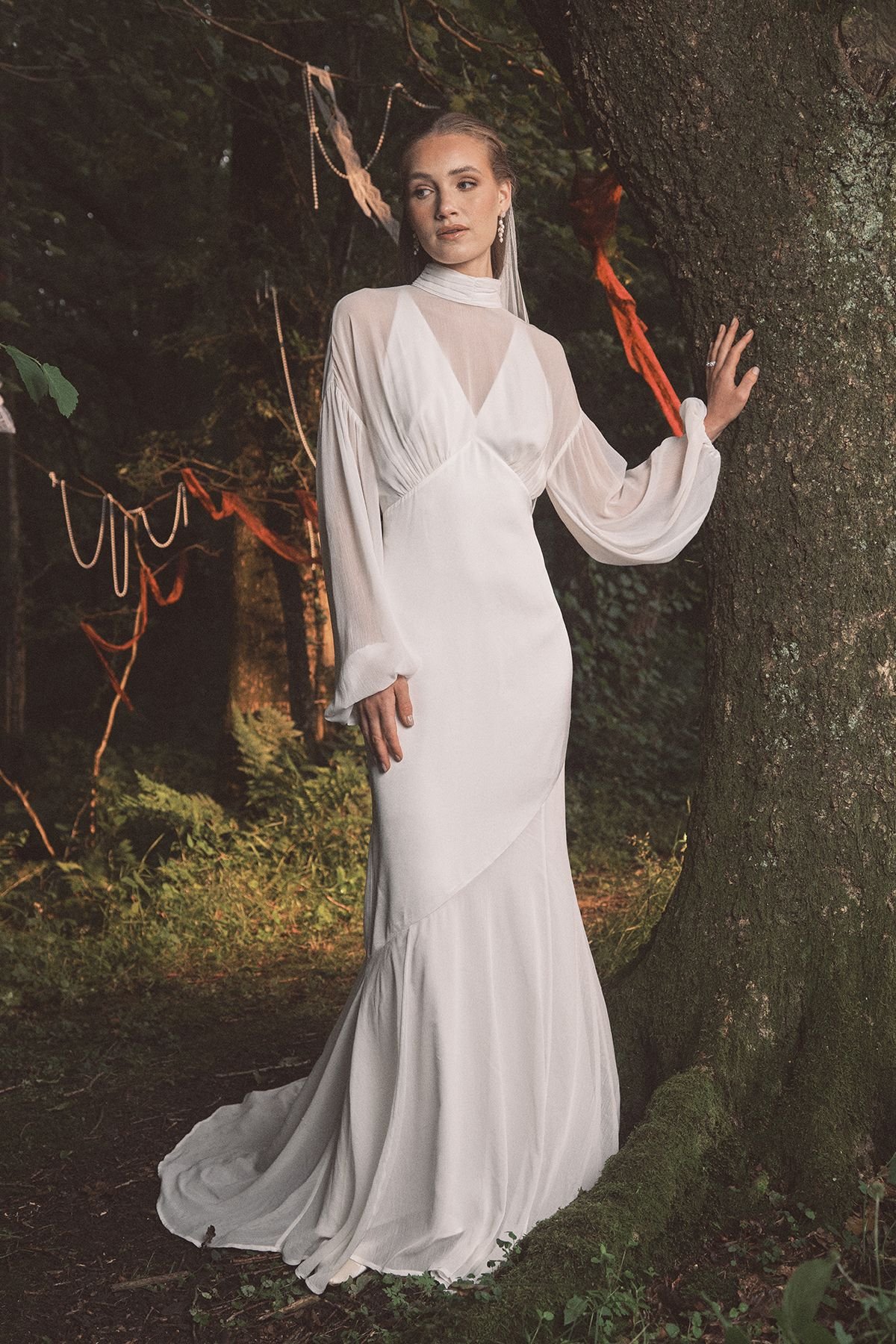 Robe de mariée bohème longue à manches longues