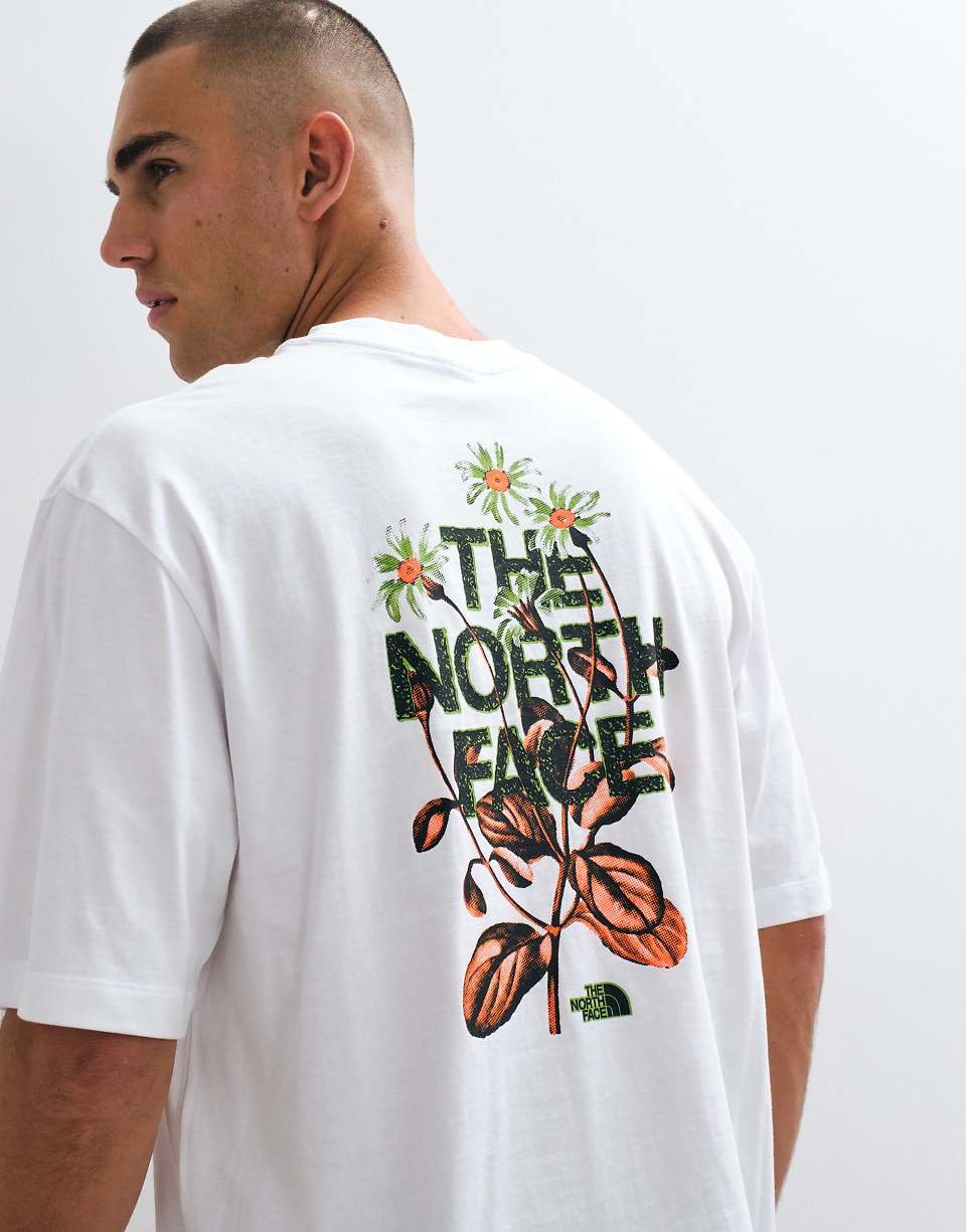 T-shirt oversize Flower Power blanc