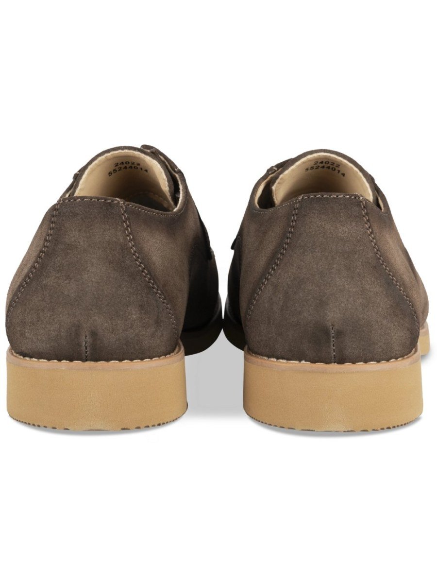Taupe derbies with gum sole