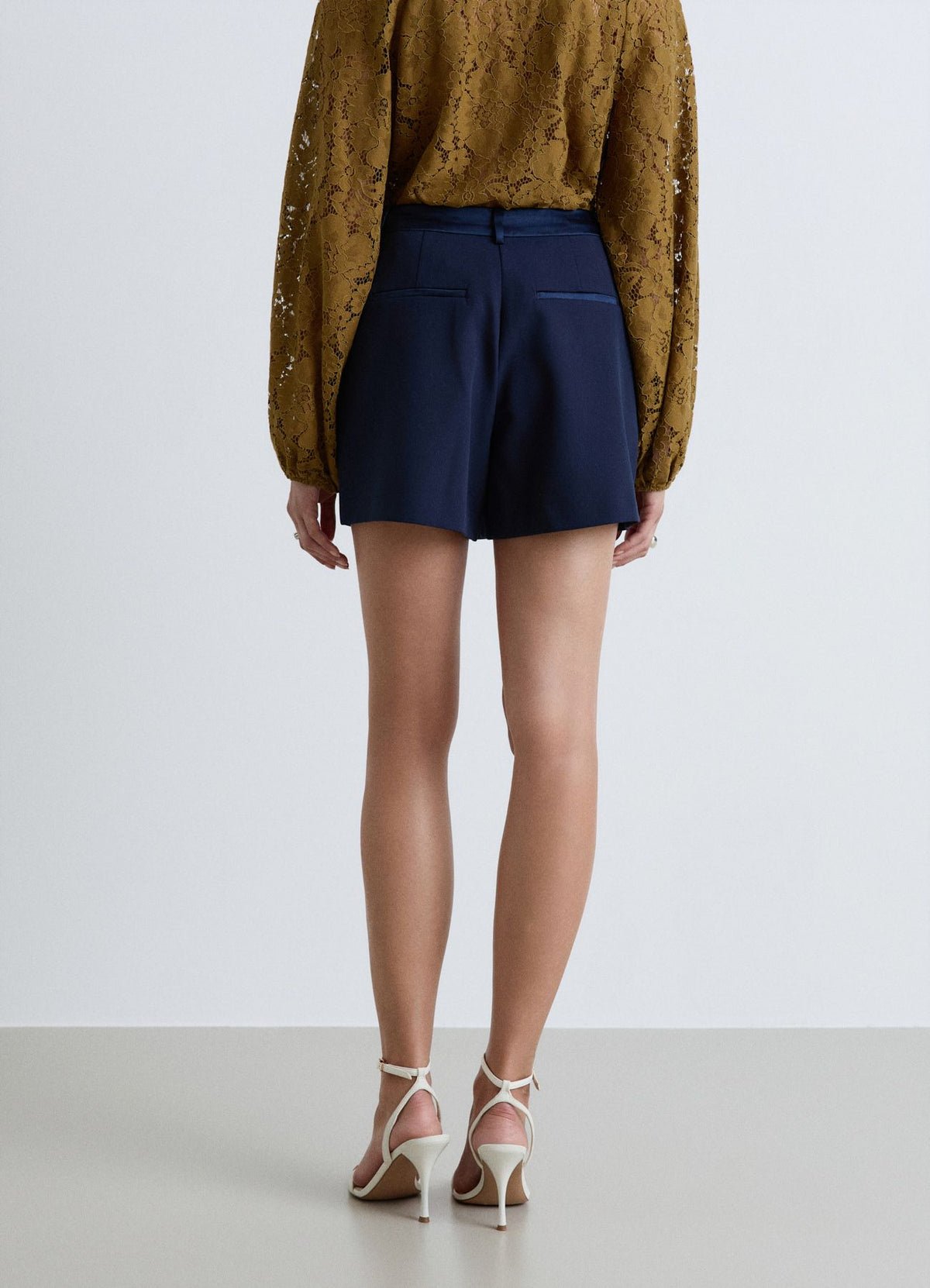 Tailored shorts with satin stripe