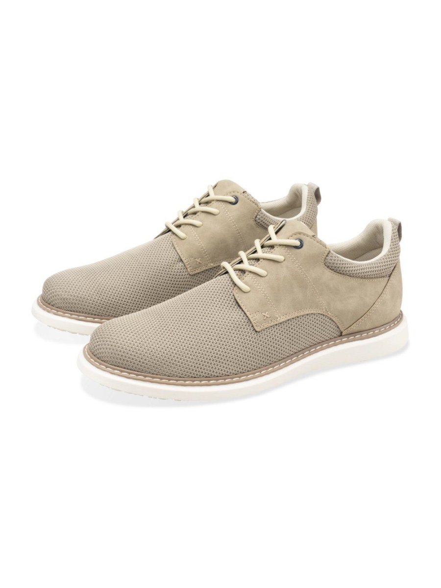 Derbies perforés aspect suédine taupe