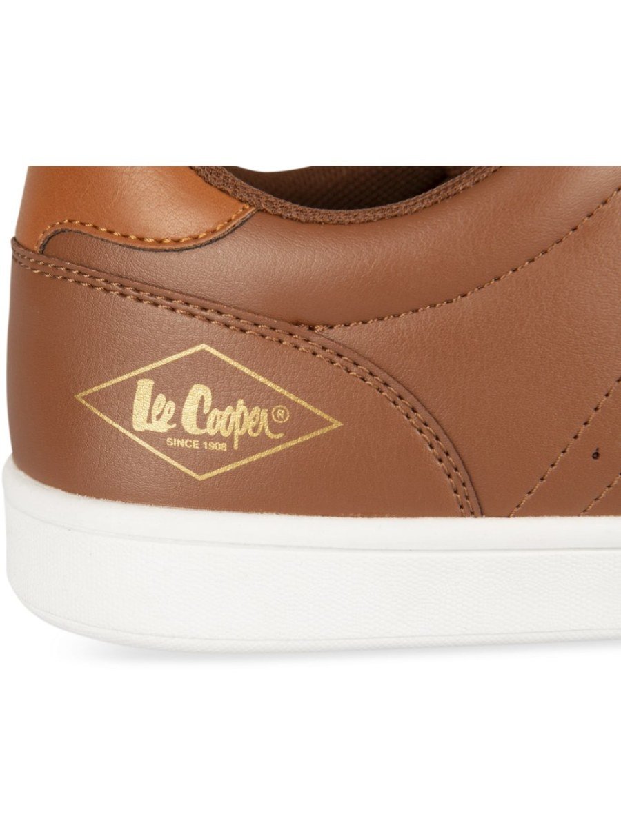 Baskets à surpiqûres latérales cognac