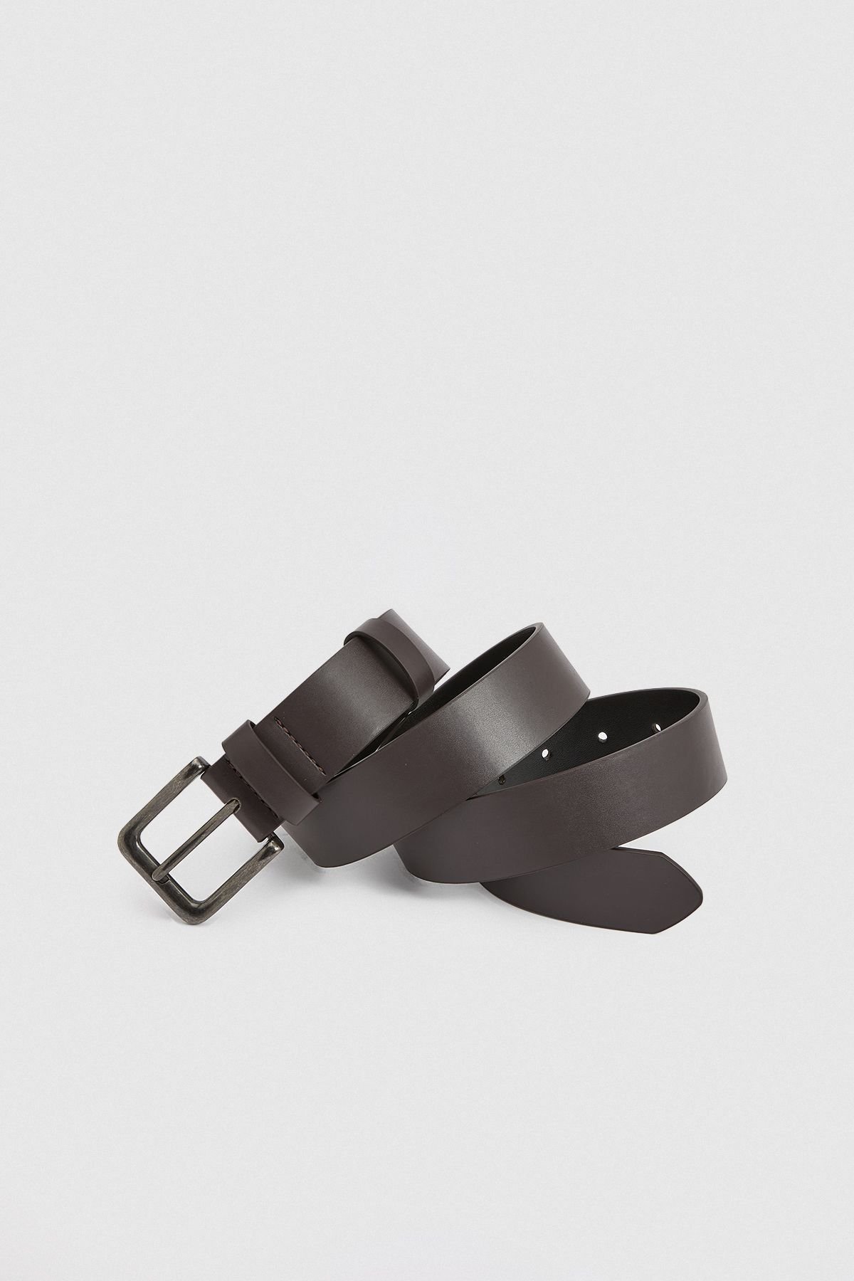 Brown casual leather belt
