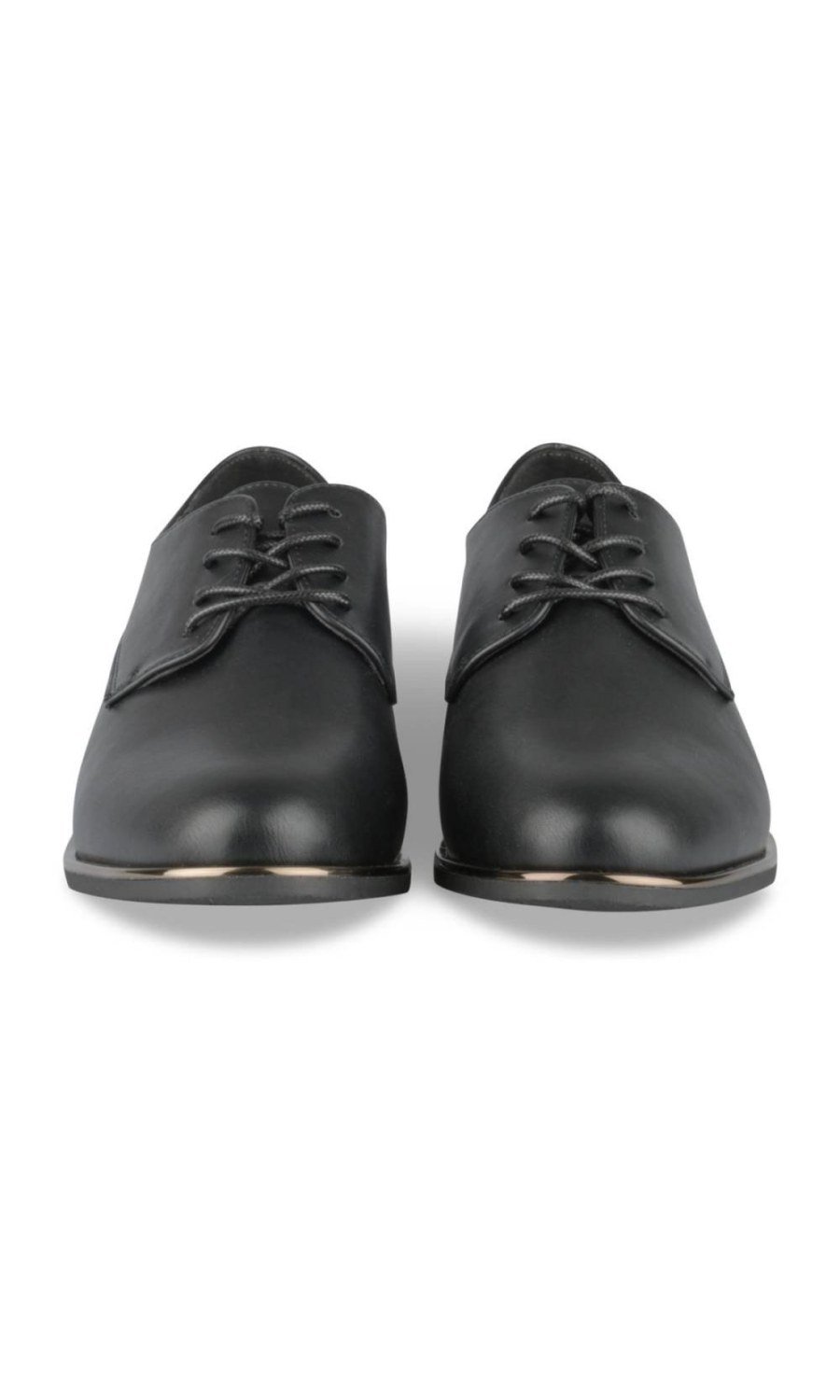 Dark brown derbies with metallic trim