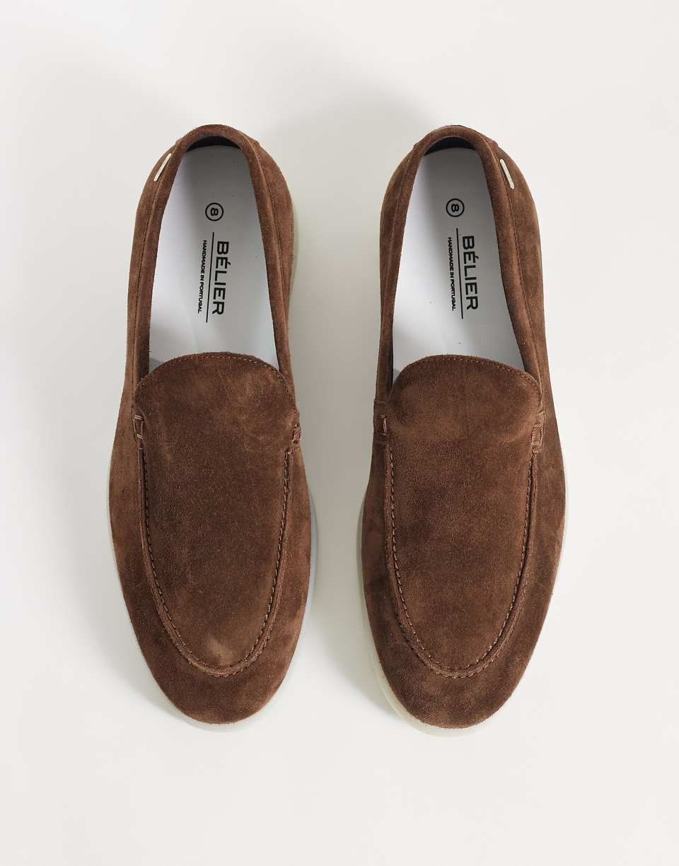 Amalfi textured suede loafers - Brown