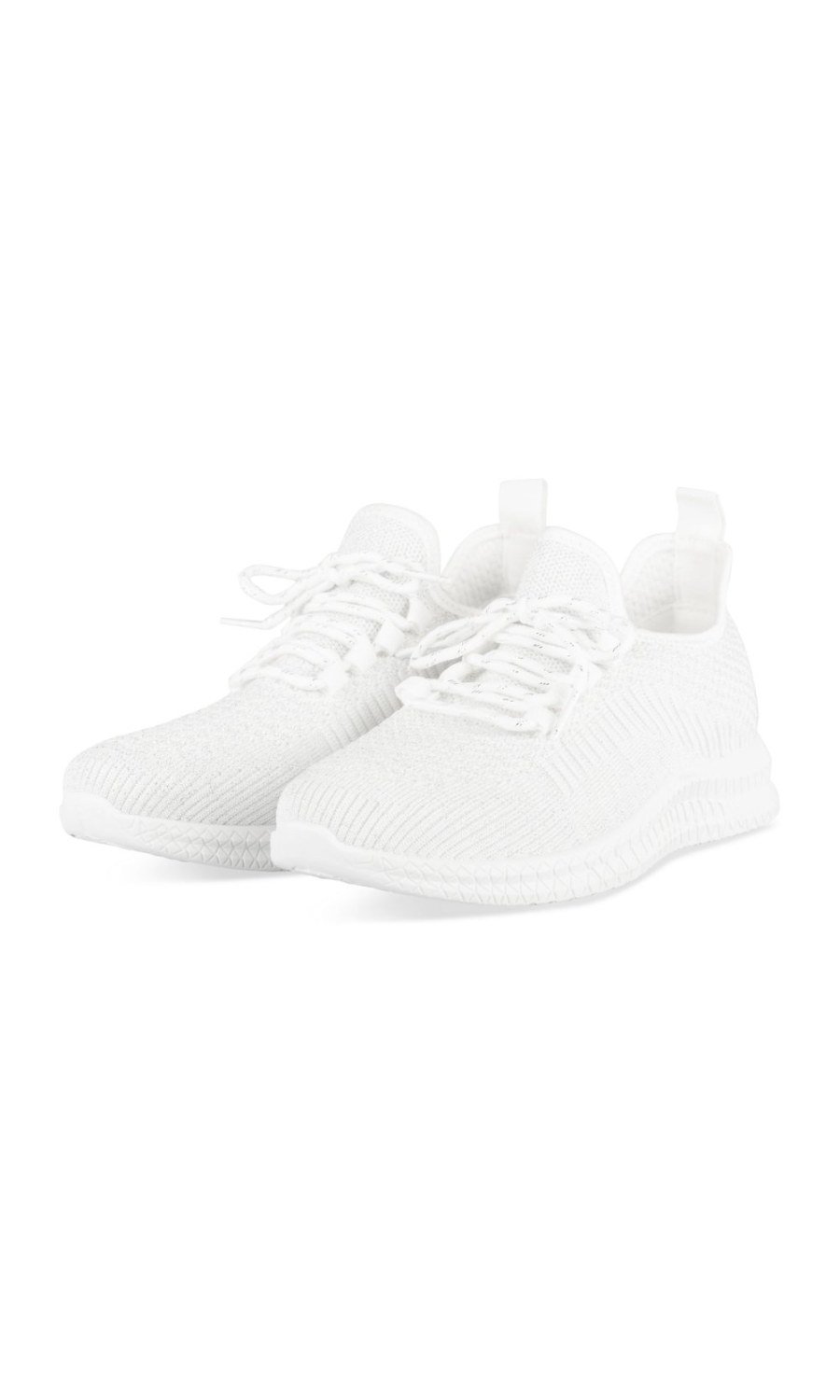 Baskets en maille à lacets blanches