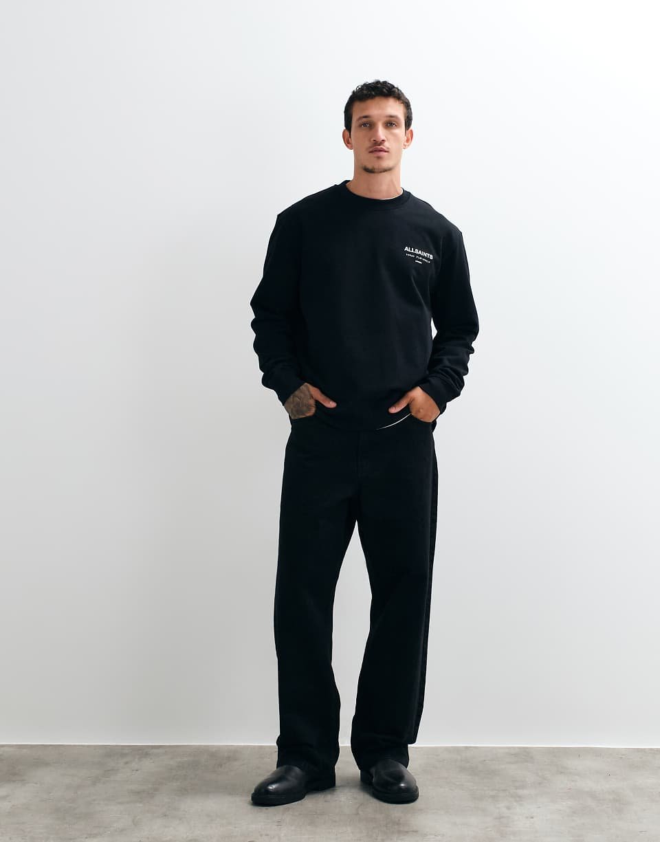 Sweat-shirt col rond à logo graphique Underground avec imprimé au dos en noir