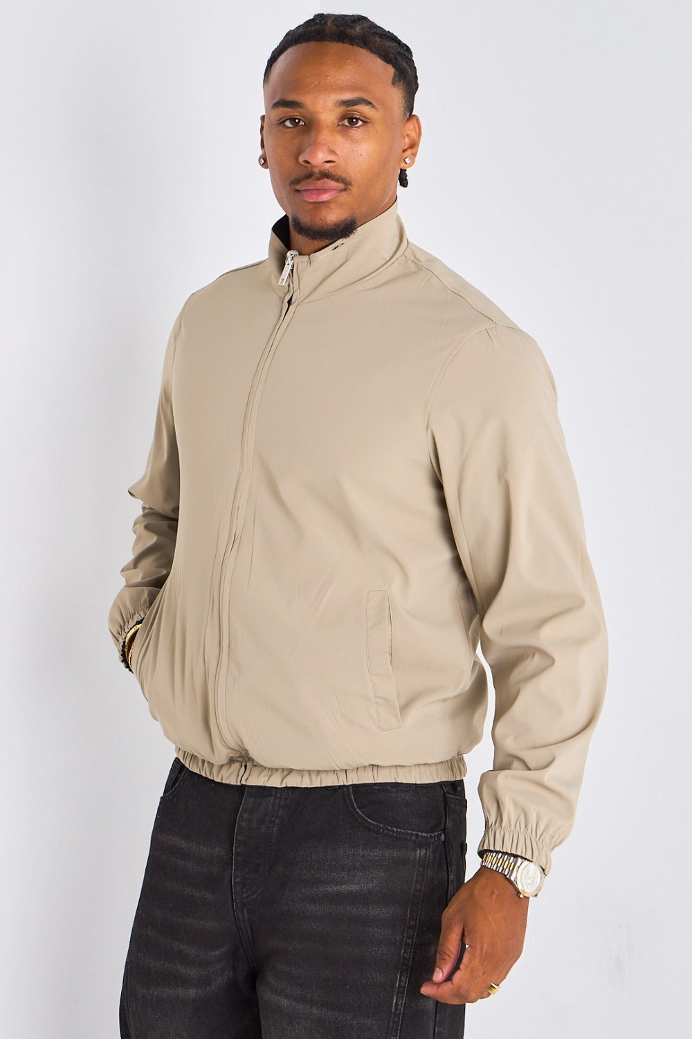 Reversible black and beige jacket