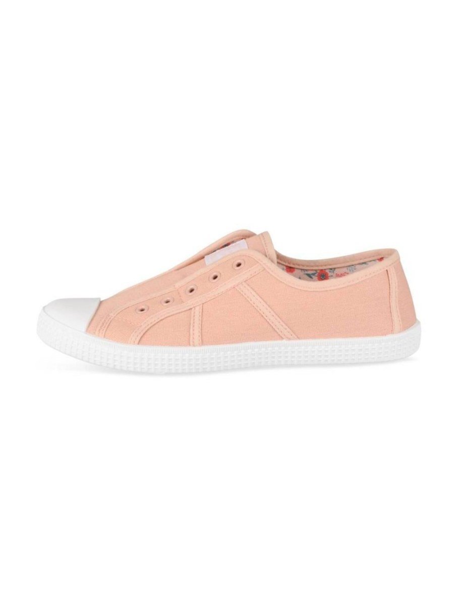 Pink canvas slip-on sneakers