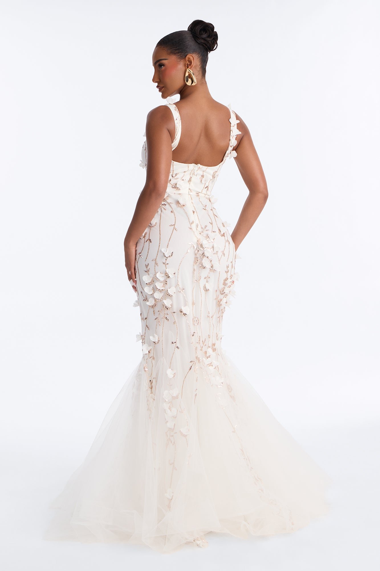 Glitter tulle evening gown