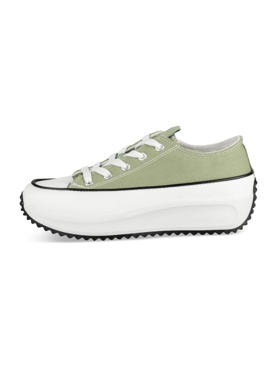 Baskets plateforme msnna b toile kaki