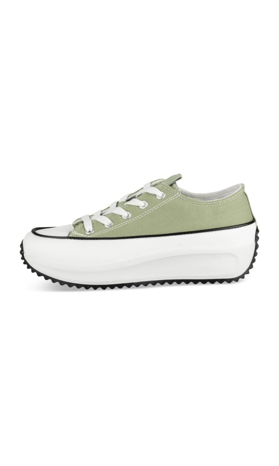 Baskets plateforme msnna b toile kaki