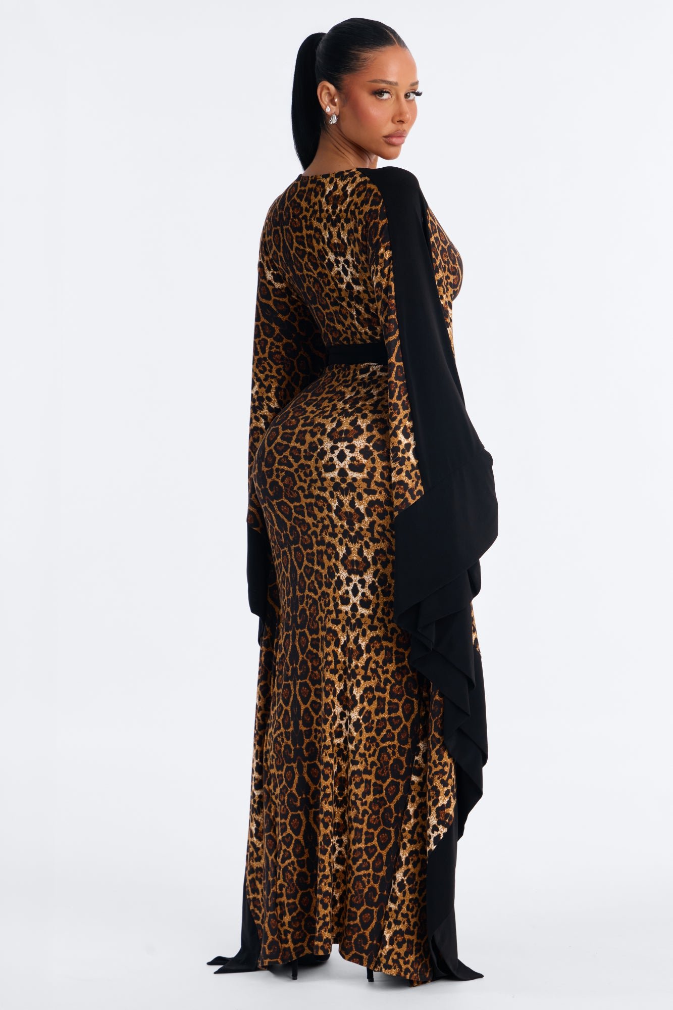 Regina Leopard Kaftan Maxi Dress