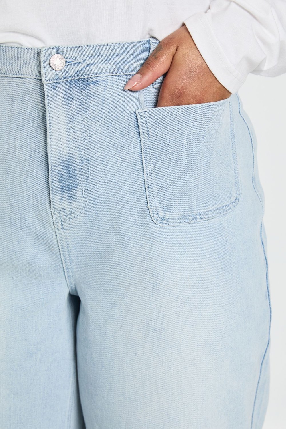 Jean large taille haute stretch - Grande taille