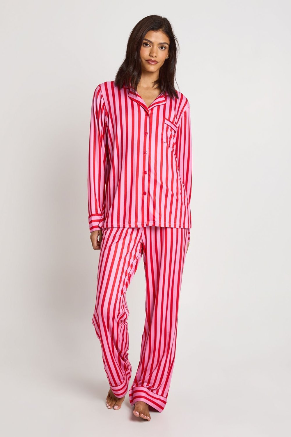 Pyjama chemise w sarwal rteb mkhettet