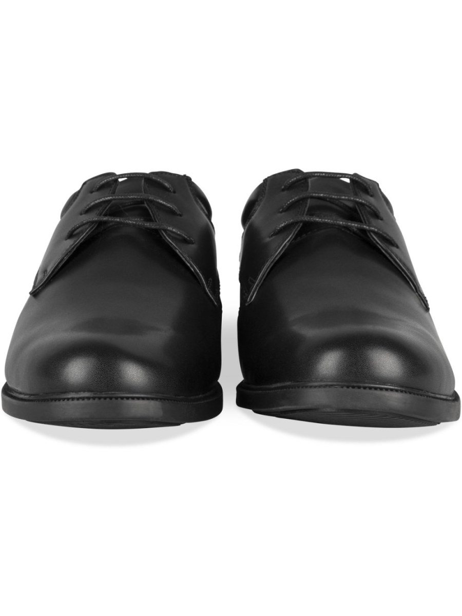 Black smooth stitched derbies